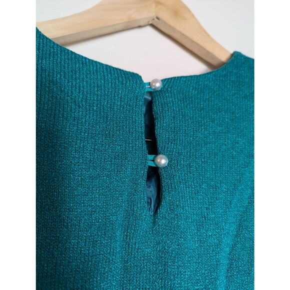 Vintage 80's Geometric Puff Sleeve Shoulder Padded Sweater - Picture 10 of 10